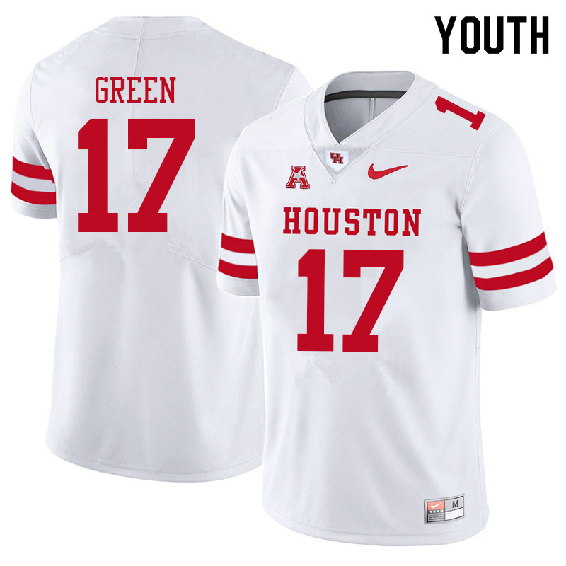Youth #17 Seth Green Houston Cougars College Football Jerseys Sale-White - Click Image to Close
